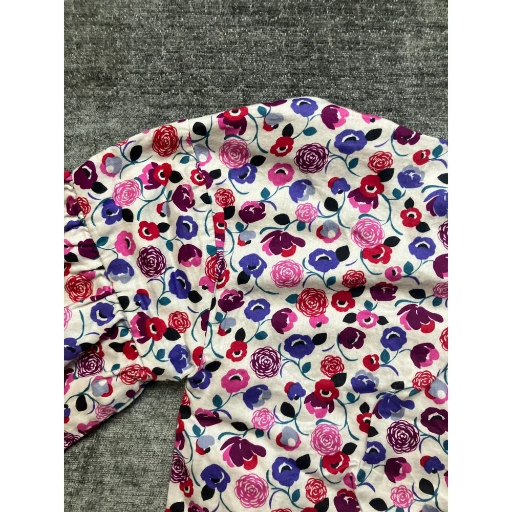 Tea Collection Mini Dress‎ Girls 8 Multicolor Floral Ruffle Sleeve Keyhole Back